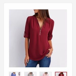 women’s blouse slightly longer in the back